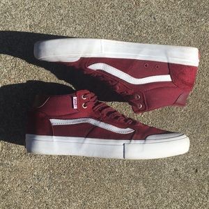 Maroon High Top Original Vans Size 10.5